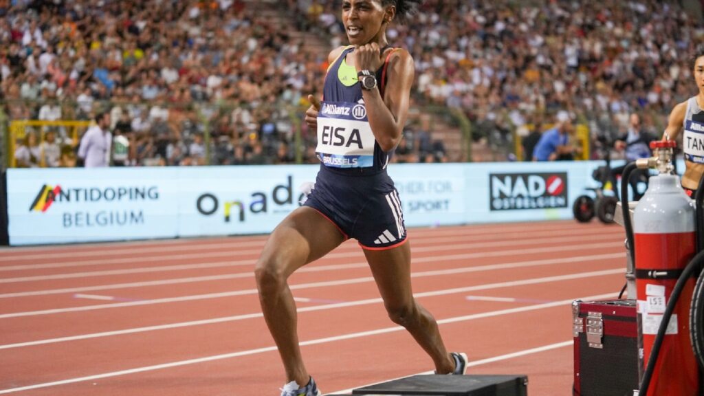 Medina Eisa won the 5,000m gold at the Marrakech Diamond League with ...